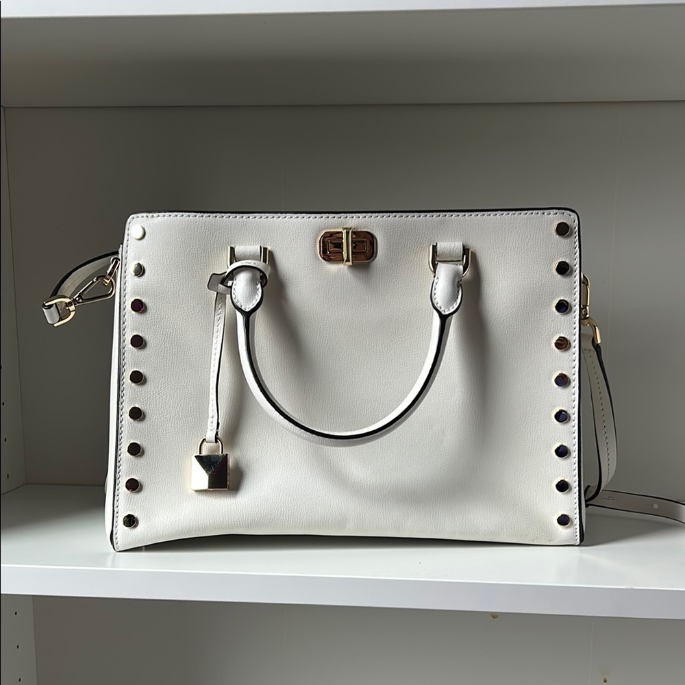 Michael Kors SYLVIE White Studded Handbag